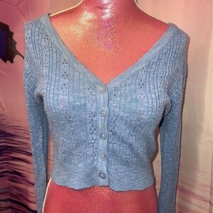 Garage Blue Knit Cardigan